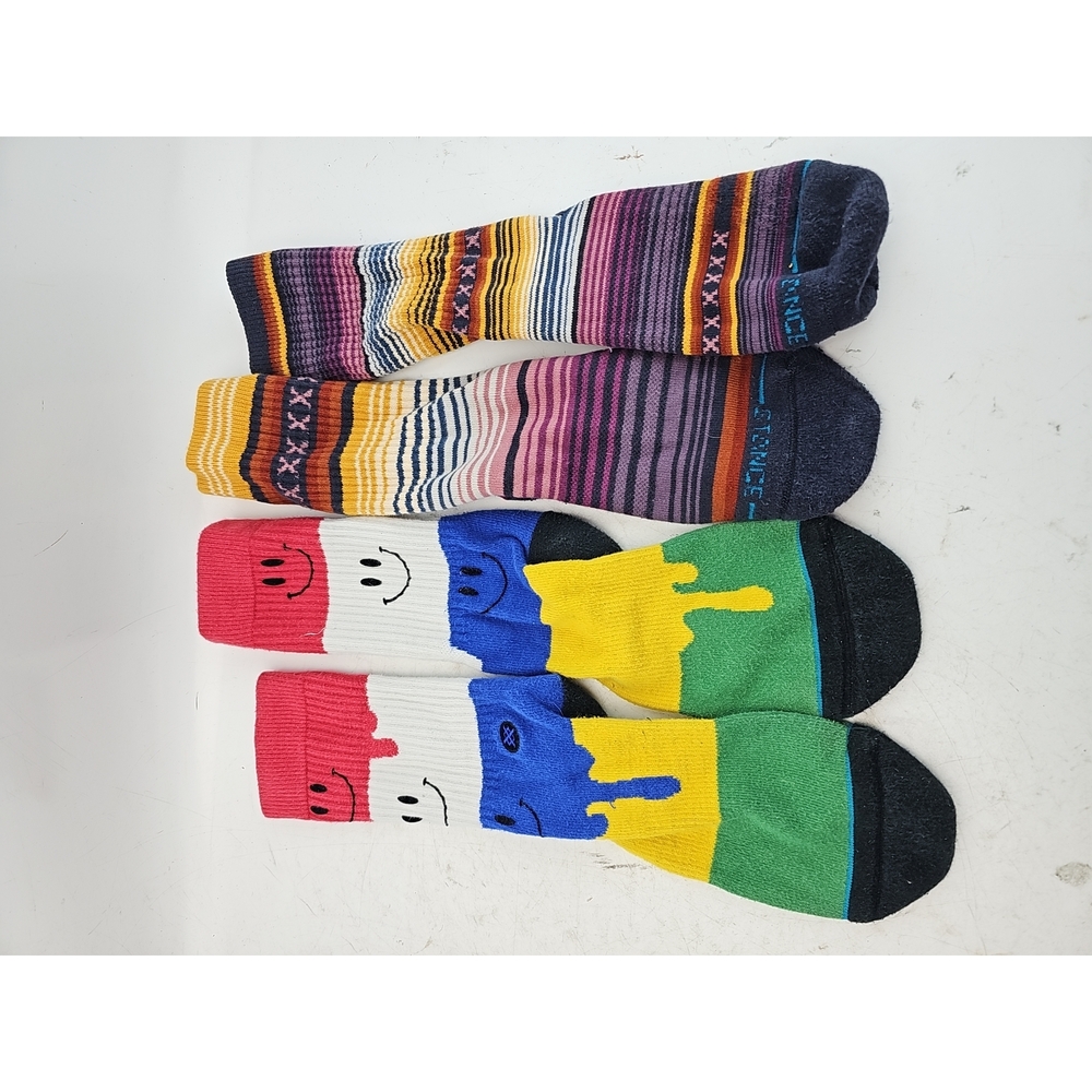 Stance Socks Lot Smiley Face and Stripes